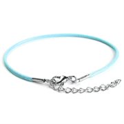 Armbånd af vokset bomuld. Lys turkis. 19.5 cm